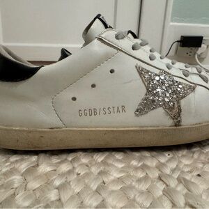 Golden Goose White and Gray Sneakers